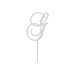 Elegant G monogram letter cake topper in swirling script design. Crafted from high-quality Aluminum with a Natural Aluminum finish. Perfect for adding a personal touch to cakes for weddings, anniversaries, or special occasions. Dimensions: 6.0 inches in width and 14.0 inches in height.